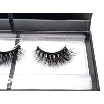 MISSLADY 12-Magnet Real Mink Magnetic Eyelashes Mink 18mm Long Wispy Fluffy Magnetic Lashes Mink (M3D-510, 18mm, 1 Pair without Eyeliner, Gift Box)