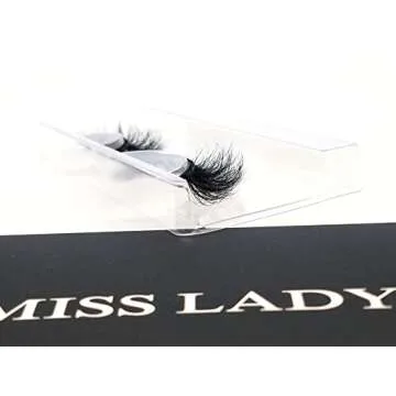MISSLADY 12-Magnet Real Mink Magnetic Eyelashes Mink 18mm Long Wispy Fluffy Magnetic Lashes Mink (M3D-510, 18mm, 1 Pair without Eyeliner, Gift Box)