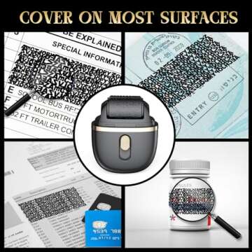 Lomil Identity Protection Roller Stamps - Wide Identity Theft Protection Stamp for ID Blockout with Refills - Privacy Confidential and Address Blocker