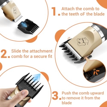 Sminiker Cordless Pet Grooming Clippers - Quiet & Efficient