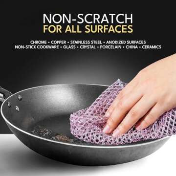 The Crown Choice Heavy Duty Non-Scratch Dish Scrubbers for Kitchen Cleaning - 6 Pcs