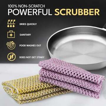 Crown Choice Heavy Duty Non-Scratch Dish Scrubbers - 6 Pack