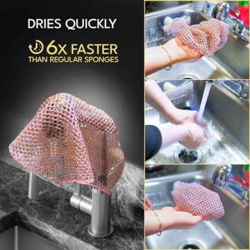 Crown Choice Heavy Duty Non-Scratch Dish Scrubbers - 6 Pack