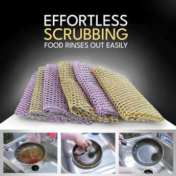 Crown Choice Heavy Duty Non-Scratch Dish Scrubbers - 6 Pack