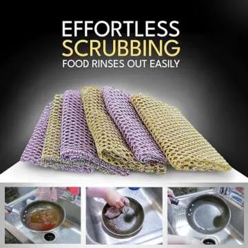 Crown Choice Heavy Duty Non-Scratch Dish Scrubbers - 6 Pack