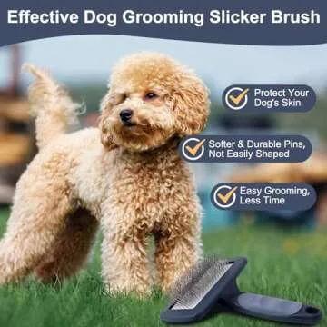 YIRU Slicker Brush for Long-Haired Dogs Grooming Tool
