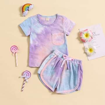 Vibrant Toddler Summer Tie Dye Outfit for Girls