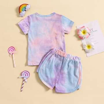 Vibrant Toddler Summer Tie Dye Outfit for Girls