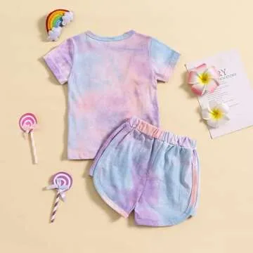 Vibrant Toddler Summer Tie Dye Outfit for Girls