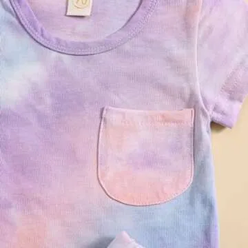 Vibrant Toddler Summer Tie Dye Outfit for Girls