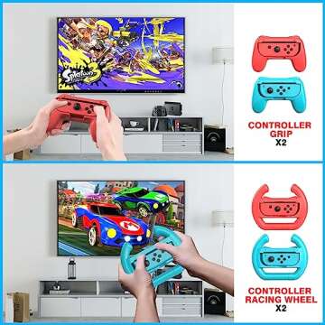 Ultimate Switch Sports Accessories Bundle 18 in 1 for Nintendo Switch Games