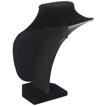 Adorox 1pc Velvet Chain Necklace Display Stand – Jewelry Bust Holder Organizer for Necklaces, Pend...