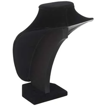 Adorox 1pc Velvet Chain Necklace Display Stand – Jewelry Bust Holder Organizer for Necklaces, Pend...