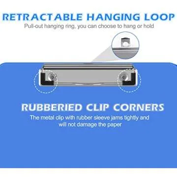 Clipboards, HERKKA 15 Pack Plastic Office Clipboards, Assorted Color Plastic Clipboards, Low Profile Clip Standard A4 Letter Size, Office Supplies Classroom Supplies