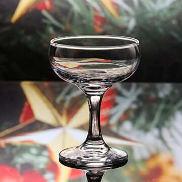 Valeways Shot Glasses, 4oz Cocktail Glasses Set of 6/True Coupe Glasses/Martini Glasses/Margarita Glasses/Daiquiri Glasses