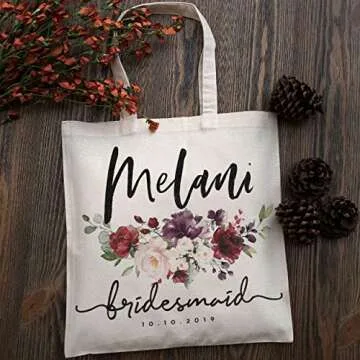 Personalized Six Pieces Bachelorette Tote with Birdesmaid Name & Wedding Date Customized Bridal Shower Bag