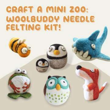 Woolbuddy Needle Felting Kit - Enriching Crafts with 6 Adorable Animals