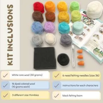 Woolbuddy Needle Felting Kit - Starter Craft with Instructions