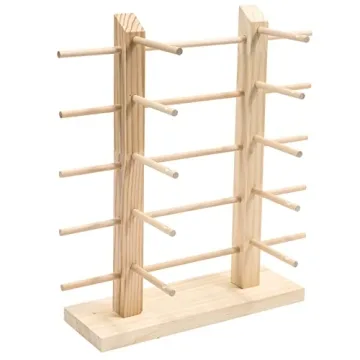Juvale Wooden Eyewear Holder for 10 Pairs of Glasses Display