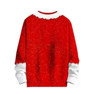 sanatty Unisex Topless Ugly Christmas Sweatshirt Novelty 3D Funny Design Sweater Shirt for Xmas (US,...