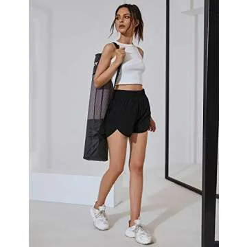 BMJL Women's High Waisted Running Shorts with Pocket