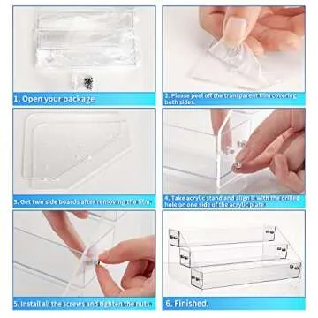 Kihor Acrylic Spice Rack, Tiered Spice Rack Shelf Seasoning Organizer for Countertop, Cabinet, Pantry, Kitchen Storage - 3 Tier