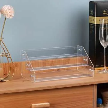 Kihor Acrylic Spice Rack, Tiered Spice Rack Shelf Seasoning Organizer for Countertop, Cabinet, Pantry, Kitchen Storage - 3 Tier