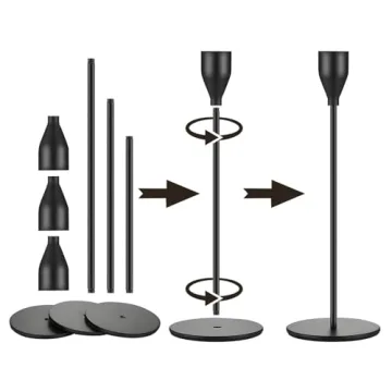 Elegant Matte Black Candlestick Holders for Home Decor