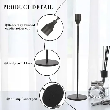 Elegant Matte Black Candlestick Holders for Home Decor