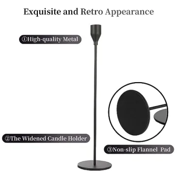 Elegant Matte Black Candlestick Holders for Home Decor