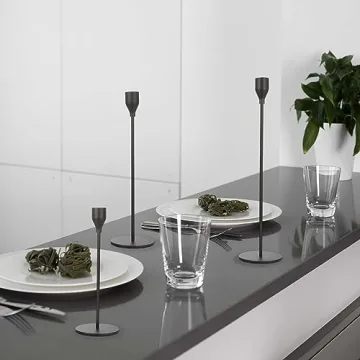 Elegant Matte Black Candlestick Holders for Home Decor