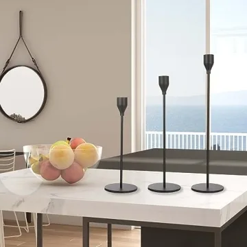 Elegant Matte Black Candlestick Holders for Home Decor