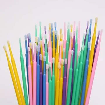 Akstore 600 PCS Disposable Micro Applicators Brush Eyelash Extension Individual Applicators Mascara Brush for Make up and Clean and Compatible and Personal Care (Multicolors)
