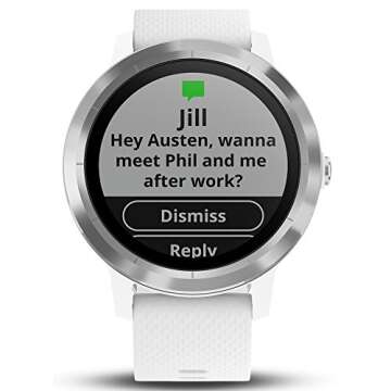 Garmin 010-01769-21 Vivoactive 3, GPS Smartwatch with Contactless Payments and Built-in Sports Apps, White/Silver