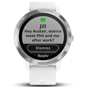 Garmin 010-01769-21 Vivoactive 3, GPS Smartwatch with Contactless Payments and Built-in Sports Apps, White/Silver