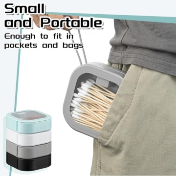 Kathfly 4 Pcs Hair Tie Organizer Portable Hair Accessory Storage Containers Stackable Hair Tie Bobby Pin Holder Home Cotton Swab Dispenser Hair Accessories Jewelry Organizer Box