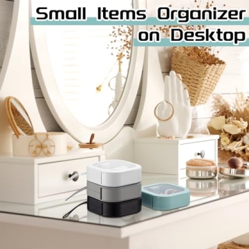 Kathfly 4 Pcs Hair Tie Organizer Portable Hair Accessory Storage Containers Stackable Hair Tie Bobby Pin Holder Home Cotton Swab Dispenser Hair Accessories Jewelry Organizer Box