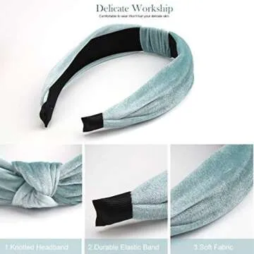 ANBALA 10 Pack Headbands for Women, Fashion Knotted Headbands, Breathable Wide Hairbands Hair Hoop Hairbands for Fashion Outfit Party Dance Banquet Wedding Anniversary