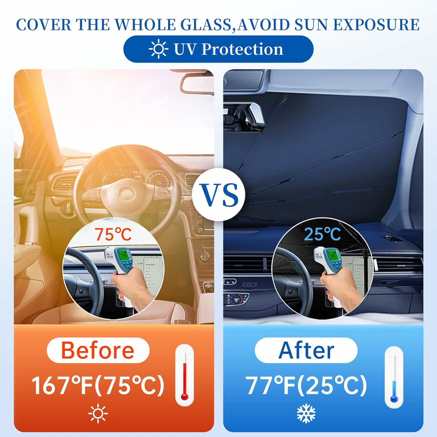 5 Layers UV Protection Car Sun Shade Umbrella