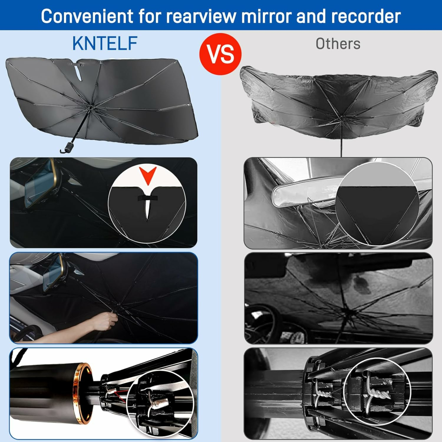 5 Layers UV Protection Car Sun Shade Umbrella