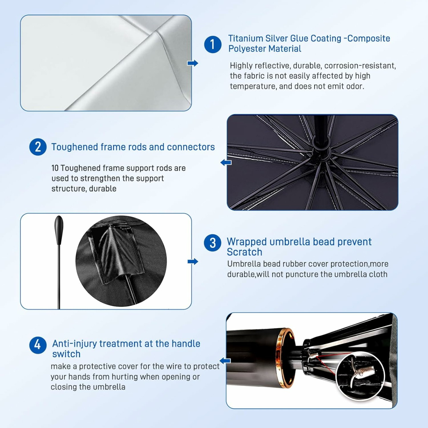 5 Layers UV Protection Car Sun Shade Umbrella