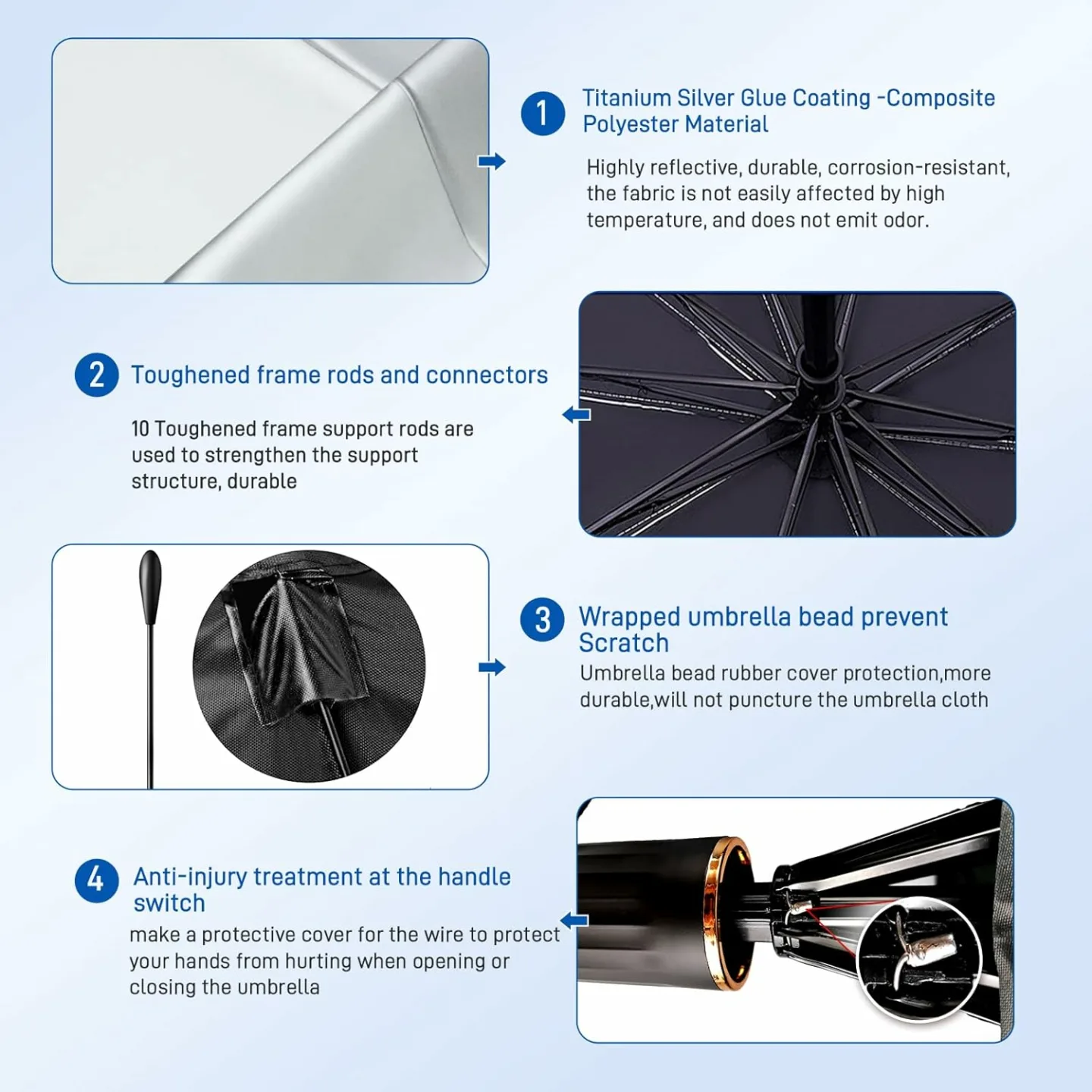 5 Layers UV Protection Car Sun Shade Umbrella