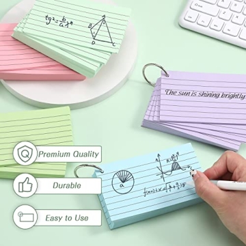 Yougeigy 500 Count Colorful 3x5 Index Cards for Notes