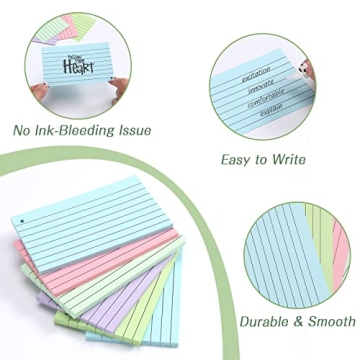 Yougeigy 500 Count Colorful 3x5 Index Cards for Notes