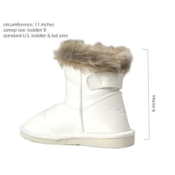 REDVOLUTION Kids Boots Toddler Girls Cute PomPom Snow Boot (490 white, numeric_7)
