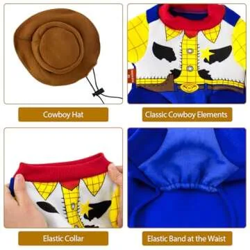 Wood Dog Costume Dog Halloween Costume Story Pet Costumes, Cute Cowboy Dog Costume Halloween Dog Cosplay Costume Fashion Dress for Puppy Small Medium Large Dogs Christmas Special Events Photo Props