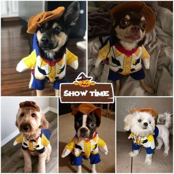 Wood Dog Costume Dog Halloween Costume Story Pet Costumes, Cute Cowboy Dog Costume Halloween Dog Cosplay Costume Fashion Dress for Puppy Small Medium Large Dogs Christmas Special Events Photo Props