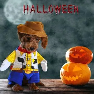 Wood Dog Costume Dog Halloween Costume Story Pet Costumes, Cute Cowboy Dog Costume Halloween Dog Cosplay Costume Fashion Dress for Puppy Small Medium Large Dogs Christmas Special Events Photo Props