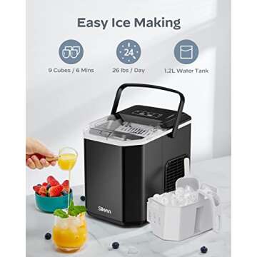 Silonn Ice Maker Countertop – Compact, Portable Design, Self-Cleaning