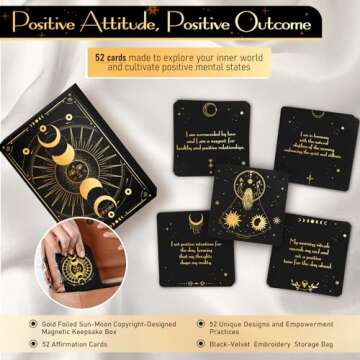 Hihealer Positive Affirmations Cards for Women, 52 Daily Motivational and Inspirational Cards, Mindf...